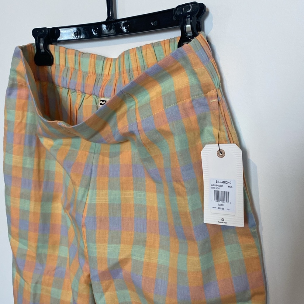 NWT Billabong wide leg cotton blend beach pants M/10 pastel colors